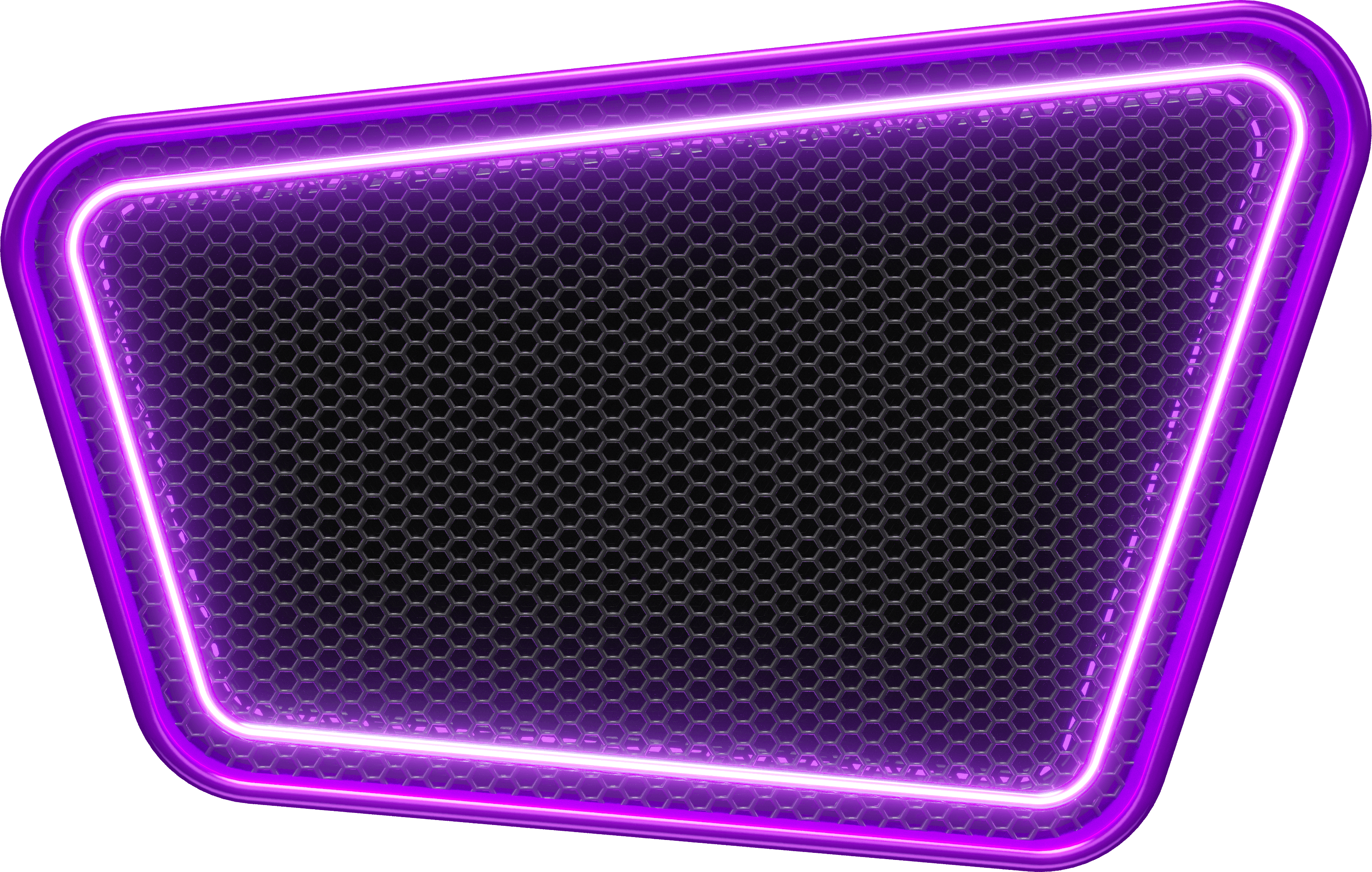 Frame with Neon 3d Render Grid
